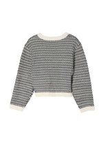 Load image into Gallery viewer, Herringbone Pattern Crew Neck Sweater