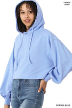 Load image into Gallery viewer, French Terry Drop Shoulder Cropped Hoodie