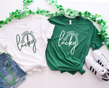 Load image into Gallery viewer, Happy Go Lucky Short Sleeve Graphic Tee