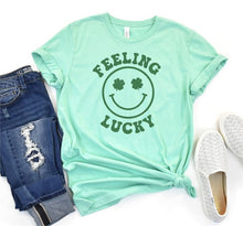Load image into Gallery viewer, Shamrock Smile Feeling Lucky Graphic Tee