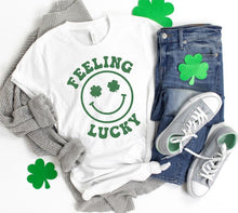 Load image into Gallery viewer, Shamrock Smile Feeling Lucky Graphic Tee