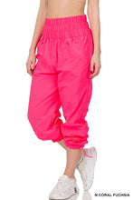 Load image into Gallery viewer, Windbreaker Smocked High Waistband Jogger Pants