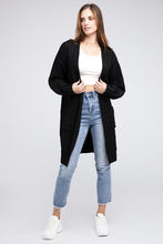 Load image into Gallery viewer, Twist Knitted Open Front Cardigan With Pockets