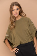 Load image into Gallery viewer, Studded Oversized High Low T Shirt