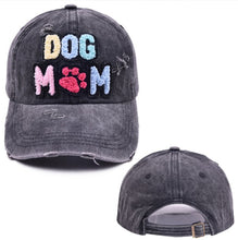 Load image into Gallery viewer, Dog Mom Chenille Patch Distressed Hat Cap