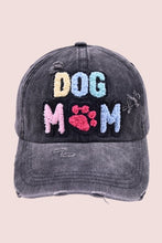 Load image into Gallery viewer, Dog Mom Chenille Patch Distressed Hat Cap