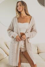 Load image into Gallery viewer, Twist Knitted Open Front Cardigan With Pockets