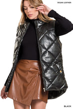 Load image into Gallery viewer, Vegan Leather Puffer Vest