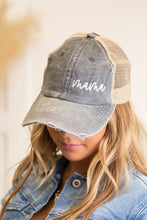 Load image into Gallery viewer, Cursive Mama Embroidered Messy Bun Hat Cap