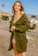 Load image into Gallery viewer, Twist Knitted Open Front Cardigan With Pockets