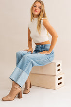 Load image into Gallery viewer, High-Waisted Wide Leg Cuffed Jeans