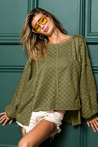 Checkered Top (Olive)