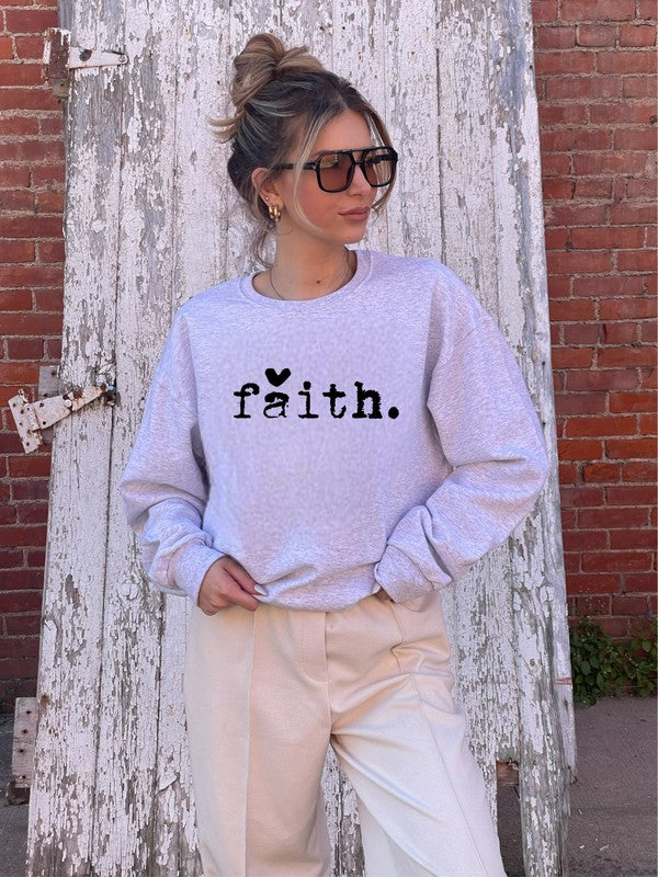 Faith Heart Cozy Graphic Sweatshirt