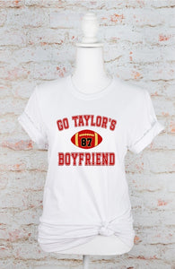 Go Taylor's Boyfriend Football Graphic Tee
