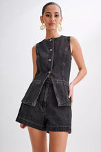 Load image into Gallery viewer, WOMEN FASHION DENIM TWO PIECE SET