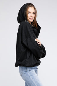 Stitch Detailed Elastic Hem Hoodie