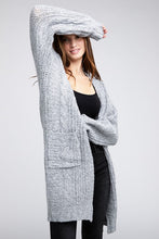 Load image into Gallery viewer, Twist Knitted Open Front Cardigan With Pockets