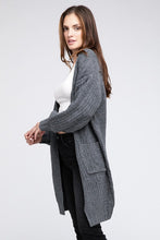 Load image into Gallery viewer, Twist Knitted Open Front Cardigan With Pockets