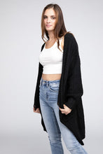 Load image into Gallery viewer, Twist Knitted Open Front Cardigan With Pockets