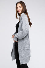 Load image into Gallery viewer, Twist Knitted Open Front Cardigan With Pockets