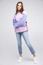 Load image into Gallery viewer, Velvet Sequin Sleeve Mineral Washed Top