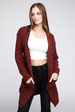 Load image into Gallery viewer, Twist Knitted Open Front Cardigan With Pockets