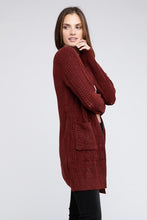 Load image into Gallery viewer, Twist Knitted Open Front Cardigan With Pockets