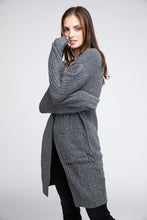 Load image into Gallery viewer, Twist Knitted Open Front Cardigan With Pockets