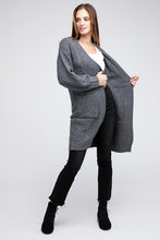 Load image into Gallery viewer, Twist Knitted Open Front Cardigan With Pockets