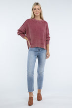 Load image into Gallery viewer, Washed Side Slit Oversized Cropped Sweater