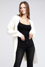 Load image into Gallery viewer, Twist Knitted Open Front Cardigan With Pockets