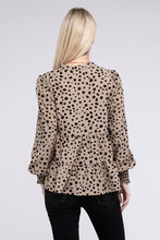 Load image into Gallery viewer, Leopard Print Ruffle Hem Blouse