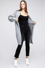 Load image into Gallery viewer, Twist Knitted Open Front Cardigan With Pockets