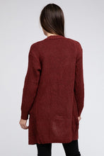 Load image into Gallery viewer, Twist Knitted Open Front Cardigan With Pockets