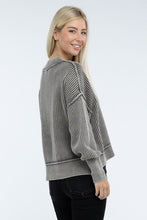 Load image into Gallery viewer, Washed Side Slit Oversized Cropped Sweater