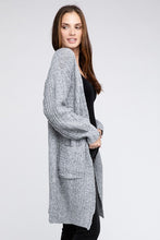 Load image into Gallery viewer, Twist Knitted Open Front Cardigan With Pockets