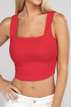 Load image into Gallery viewer, Cotton Square Neck Cropped Cami Top