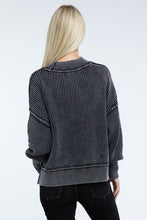 Load image into Gallery viewer, Washed Side Slit Oversized Cropped Sweater