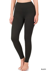 Wide Waistband Leggings BLACK (Available in Curvy)