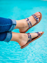 Load image into Gallery viewer, Strappy Aztec print sandal