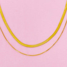 Load image into Gallery viewer, Layered Herringbone Chain Necklace